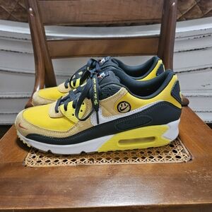 Nike Air Max 90 Yellow Black Go The Extra Smile Sneakers Sz 9 Rare